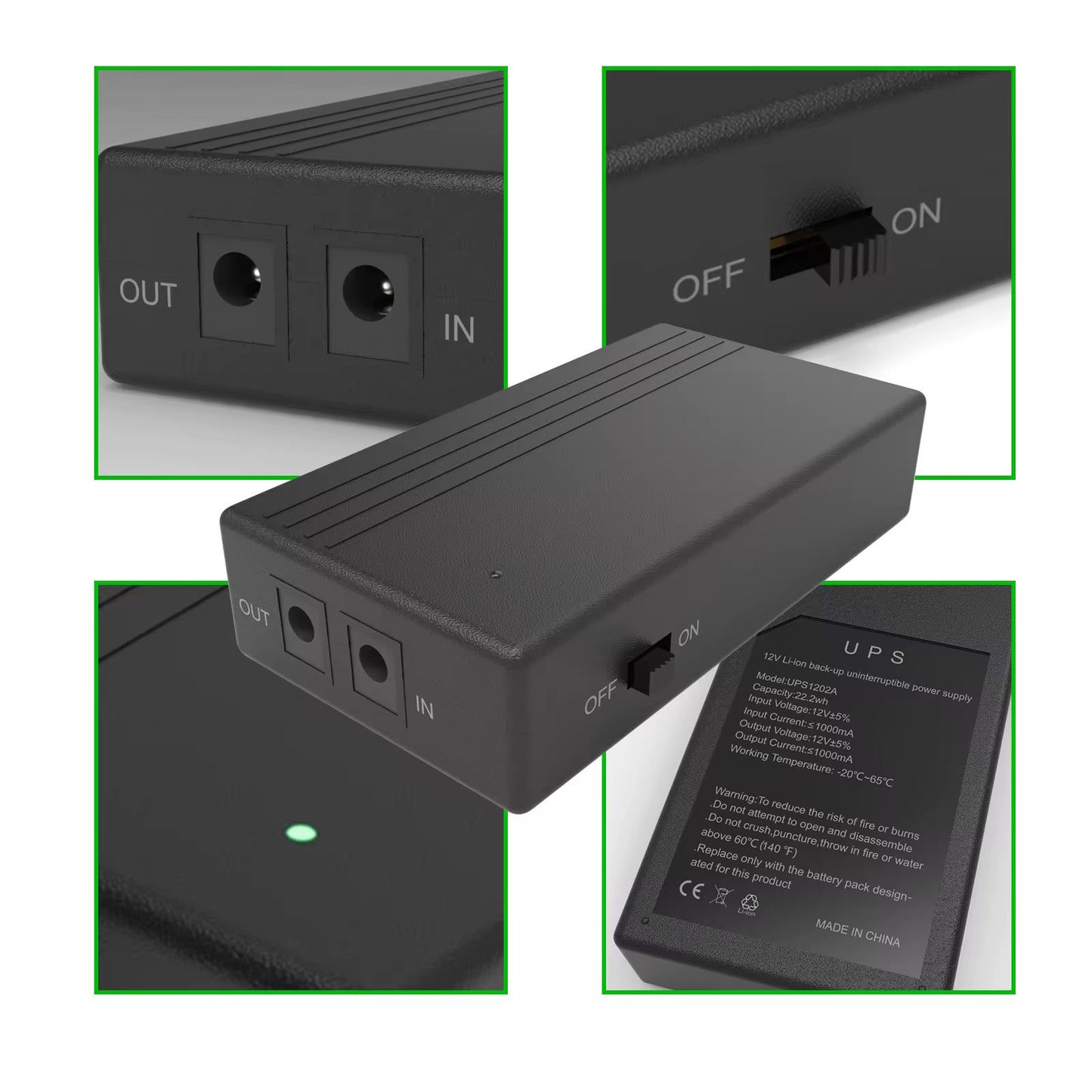 Mini DC UPS WGP modelo UPS1202A